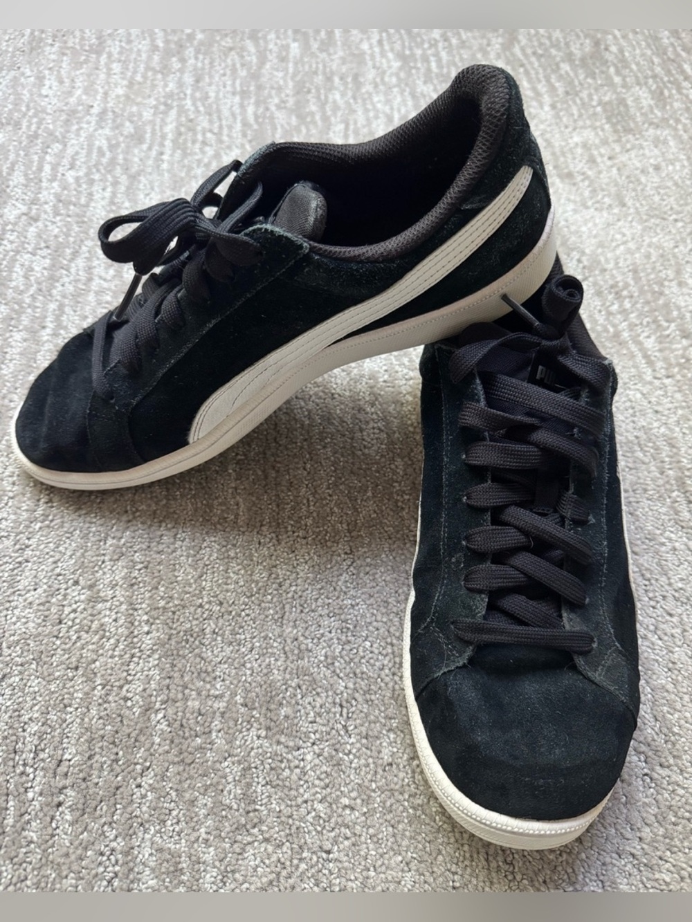 Puma Smash v2 Black Suede Leather Sneakers Men's Size 10 Low Top Shoes - Picture 5 of 8